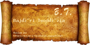 Bajári Teodózia névjegykártya